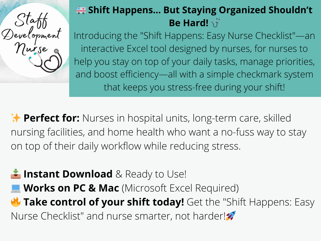 Shift Happens: Easy Nurse Checklist