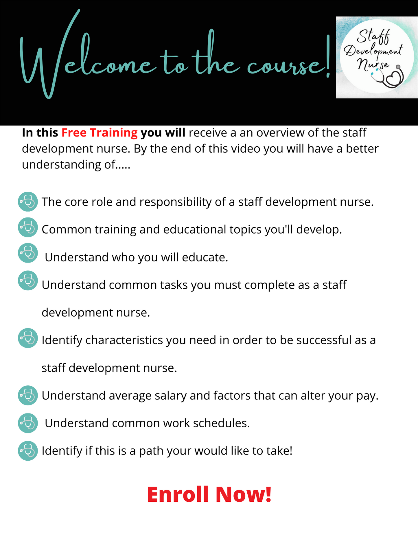 Staff Development Nurse Is this role a good fit for you?